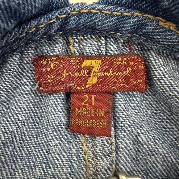 7 For all Mankind Baby Girl Overall Dress Denim Blue Size 2T - Picture 3 of 4